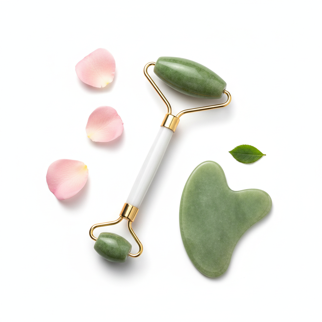 Jade Facial Roller & Gua Sha Set